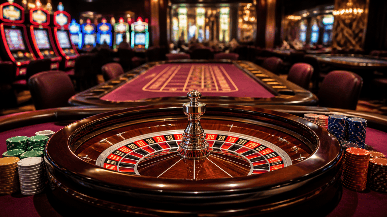 What Makes an Online Casino Worth Your Time: best online casinos Casino roulette table with cards and slot machines in the background