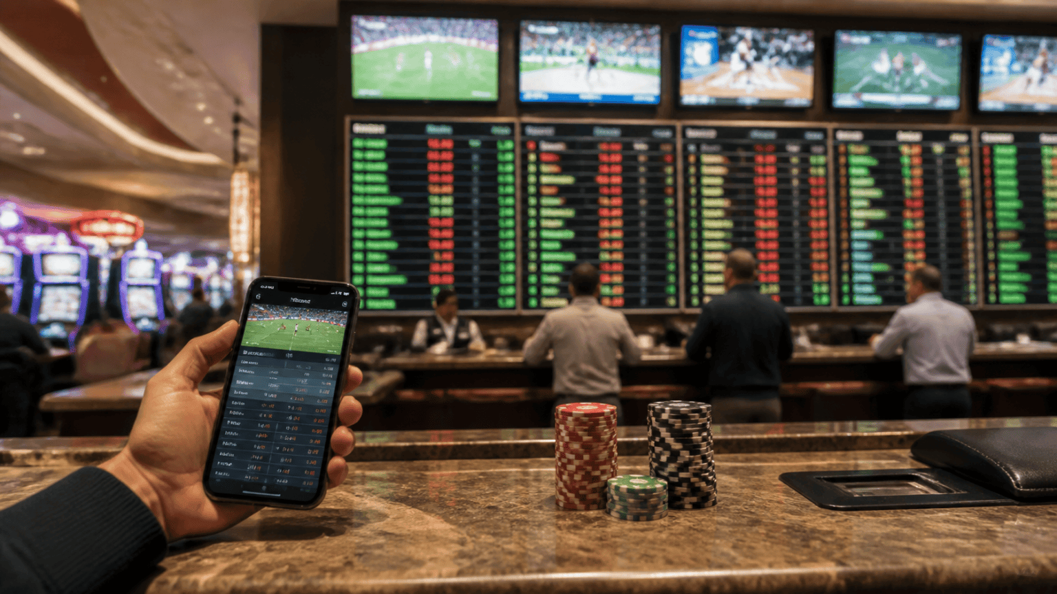 How to Evaluate Sports Betting Sites Singapore Casino betting counter with sports betting odds on display